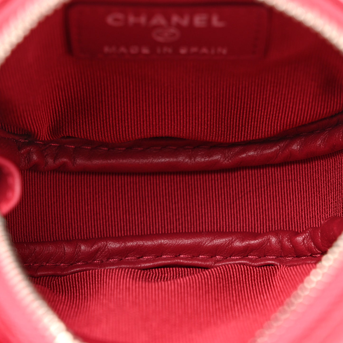 Caviar Quilted Zip Around Classic Coin Purse Dark Pink