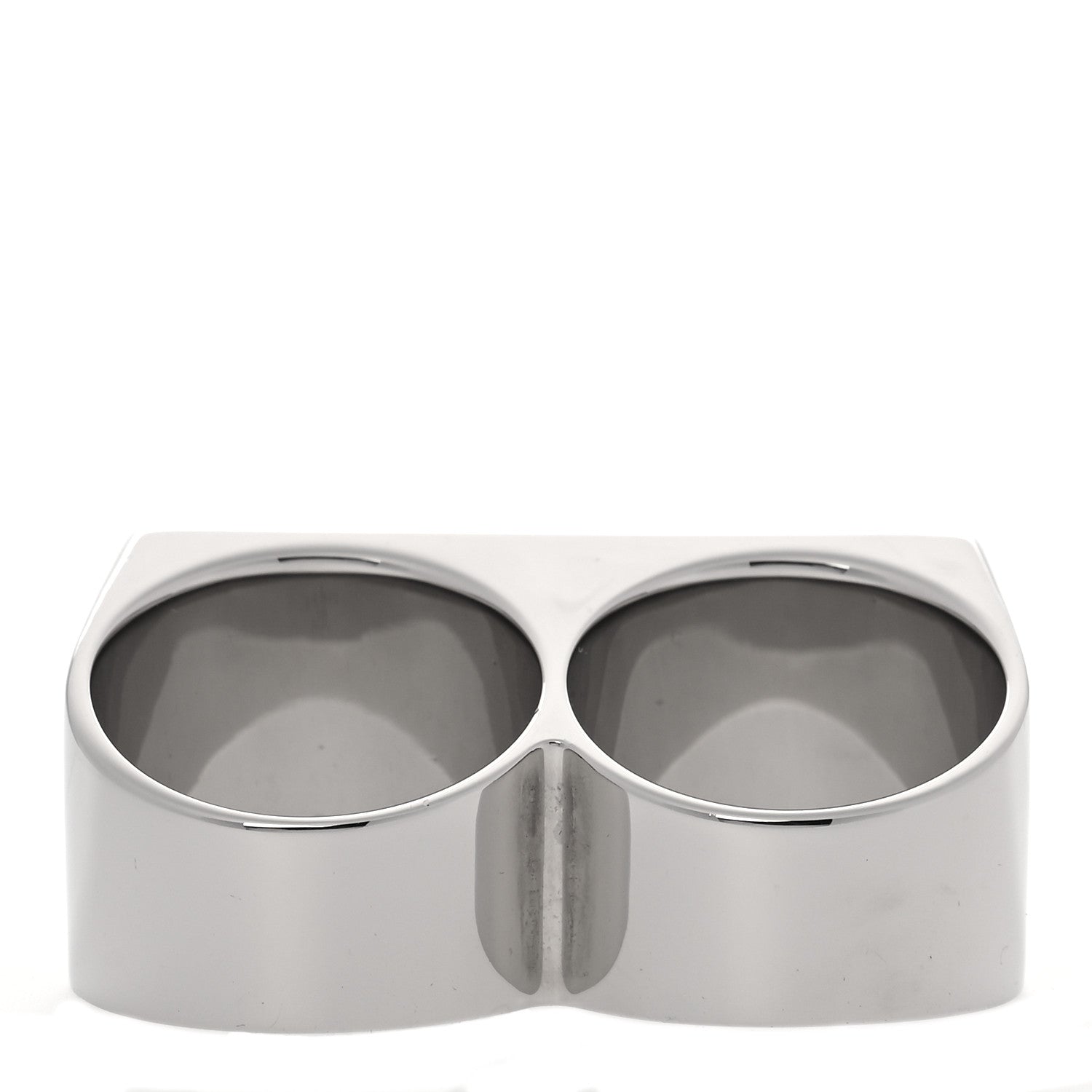Louis Vuitton X NIGO Stainless Steel Strass Squared Double Ring M Silver 3 of 5