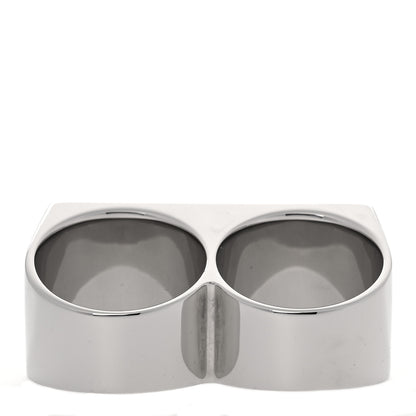 Louis Vuitton X NIGO Stainless Steel Strass Squared Double Ring M Silver 3 of 5
