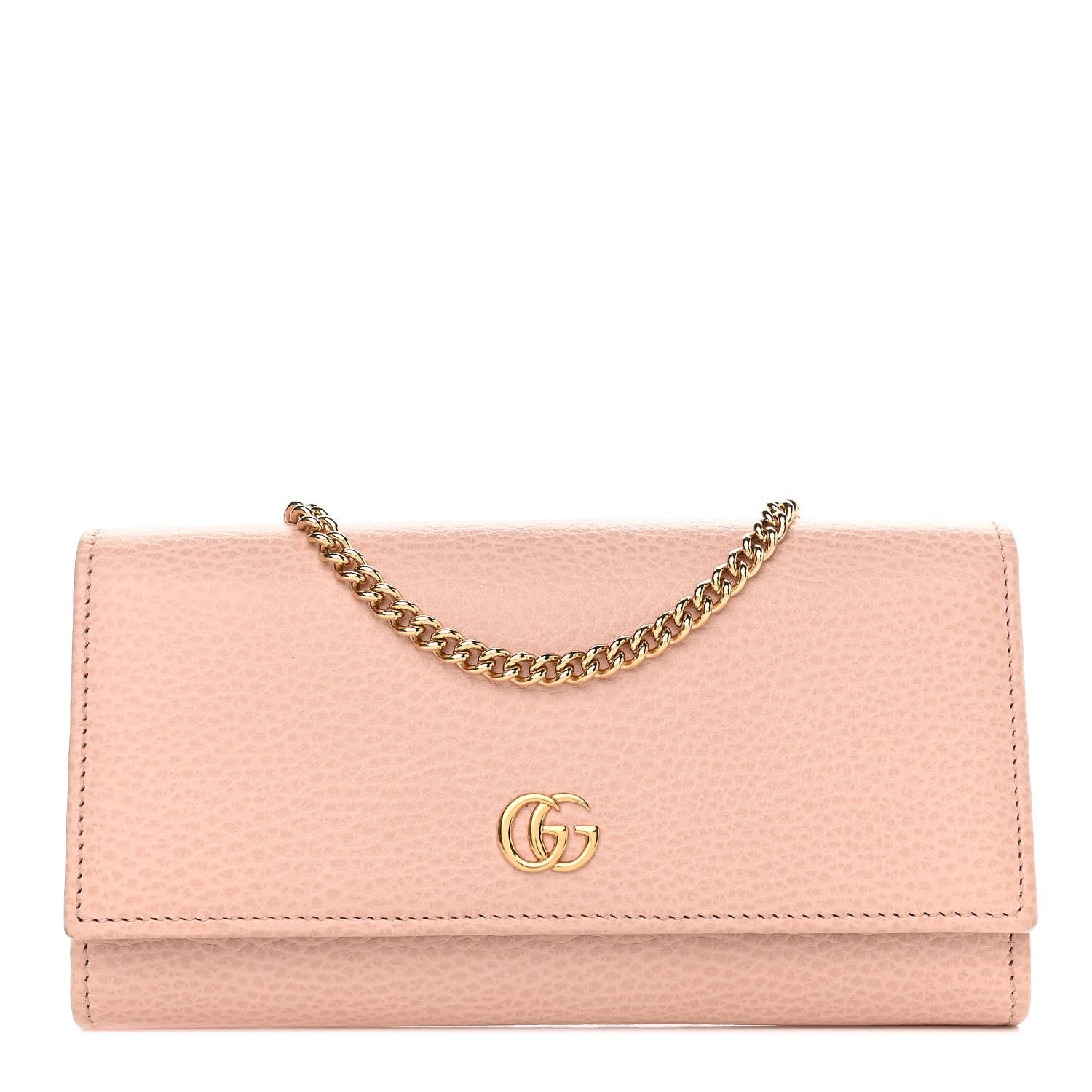 Gucci Dollar Calfskin Petite GG Marmont Wallet Chain Perfect Pink 1 of 12