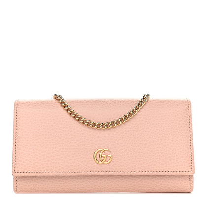 Gucci Dollar Calfskin Petite GG Marmont Wallet Chain Perfect Pink 1 of 12
