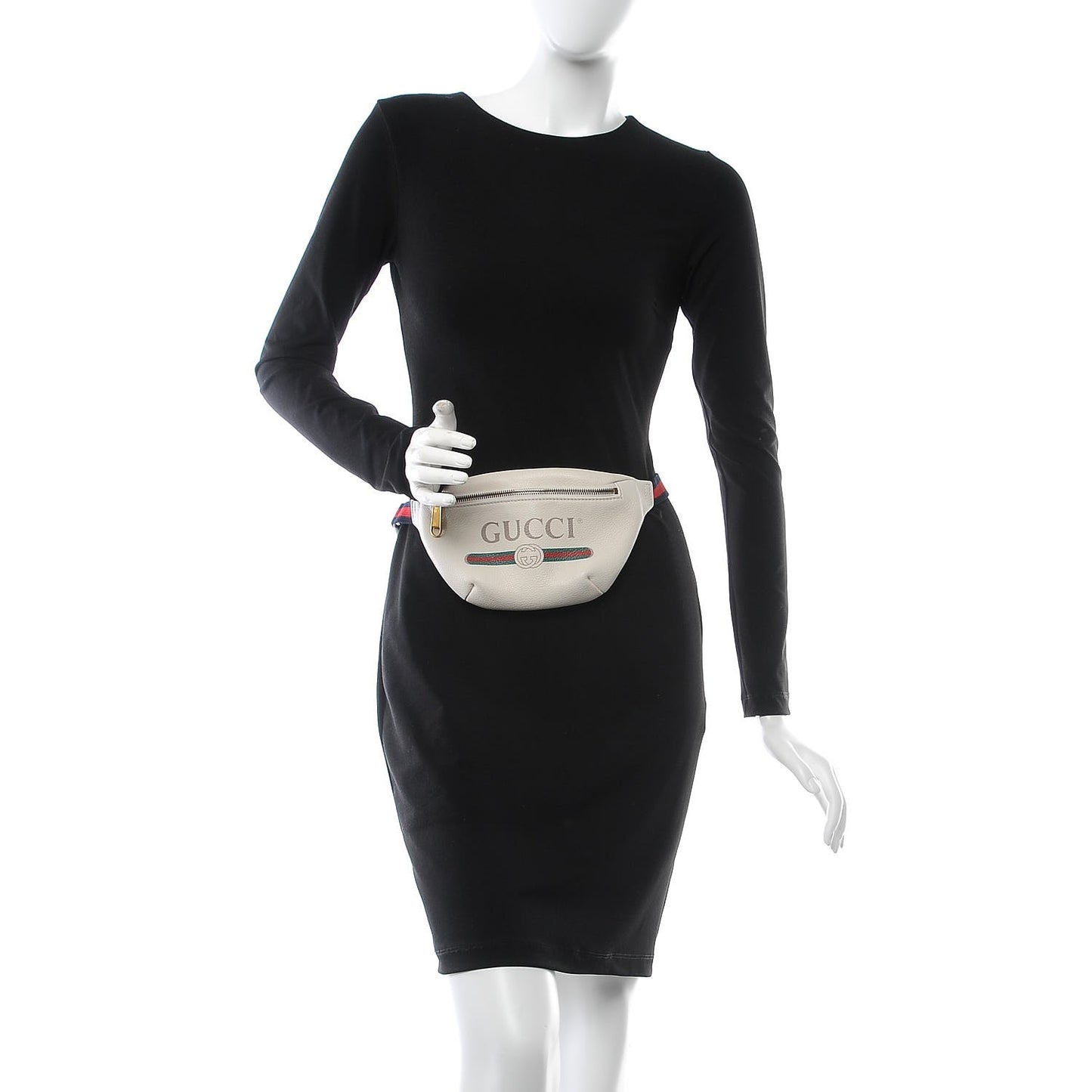 Grained Calfskin Small Logo Belt Bag White
