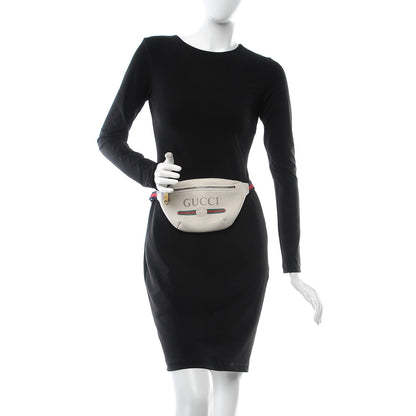 Gucci Grained Calfskin Small Logo Belt Bag White 2 of 7
