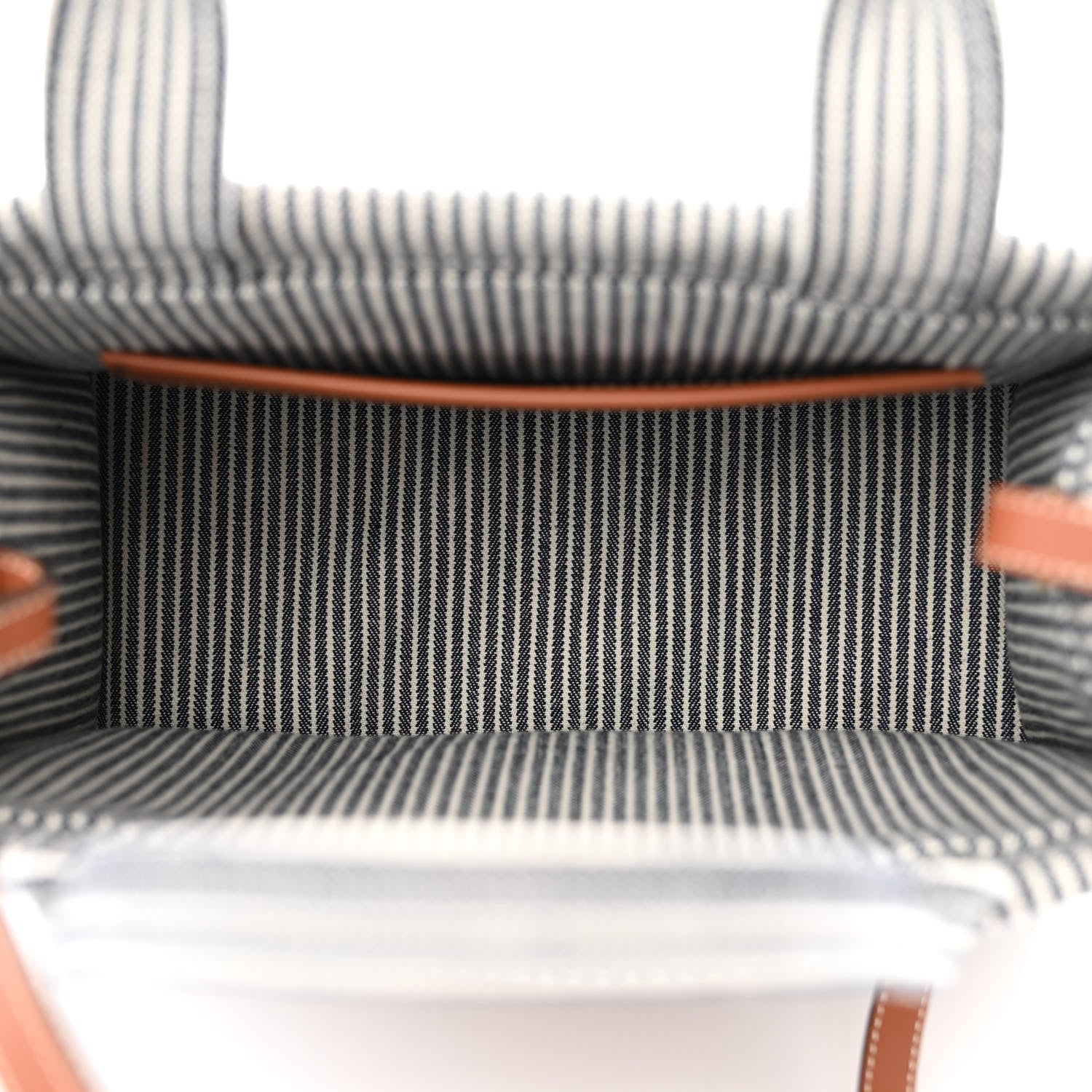 Celine Canvas Calfskin Striped Triomphe Small Cabas Thais Navy Blue 5 of 9