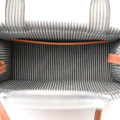 Celine Canvas Calfskin Striped Triomphe Small Cabas Thais Navy Blue 5 of 9