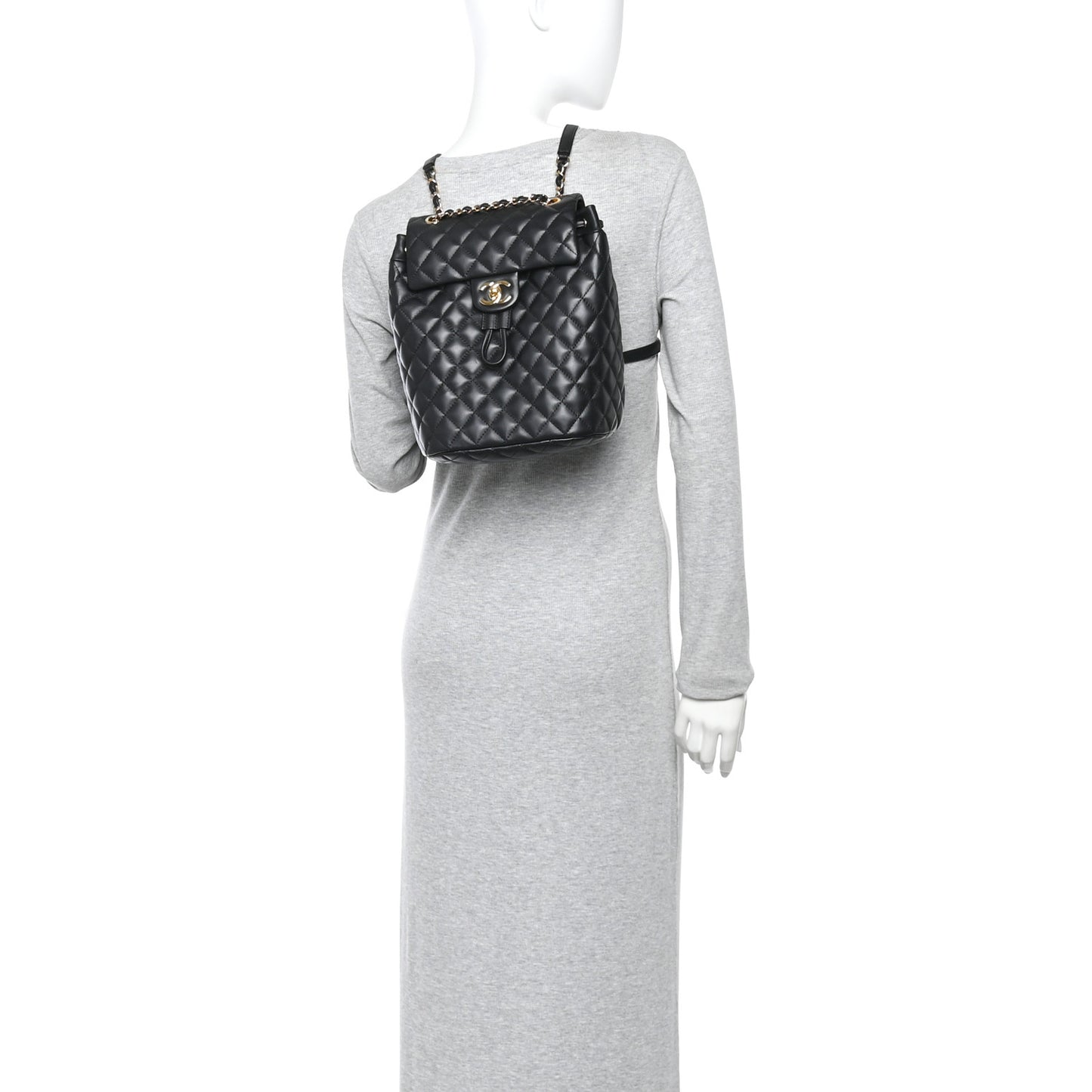 Lambskin Quilted Small Urban Spirit Backpack Black