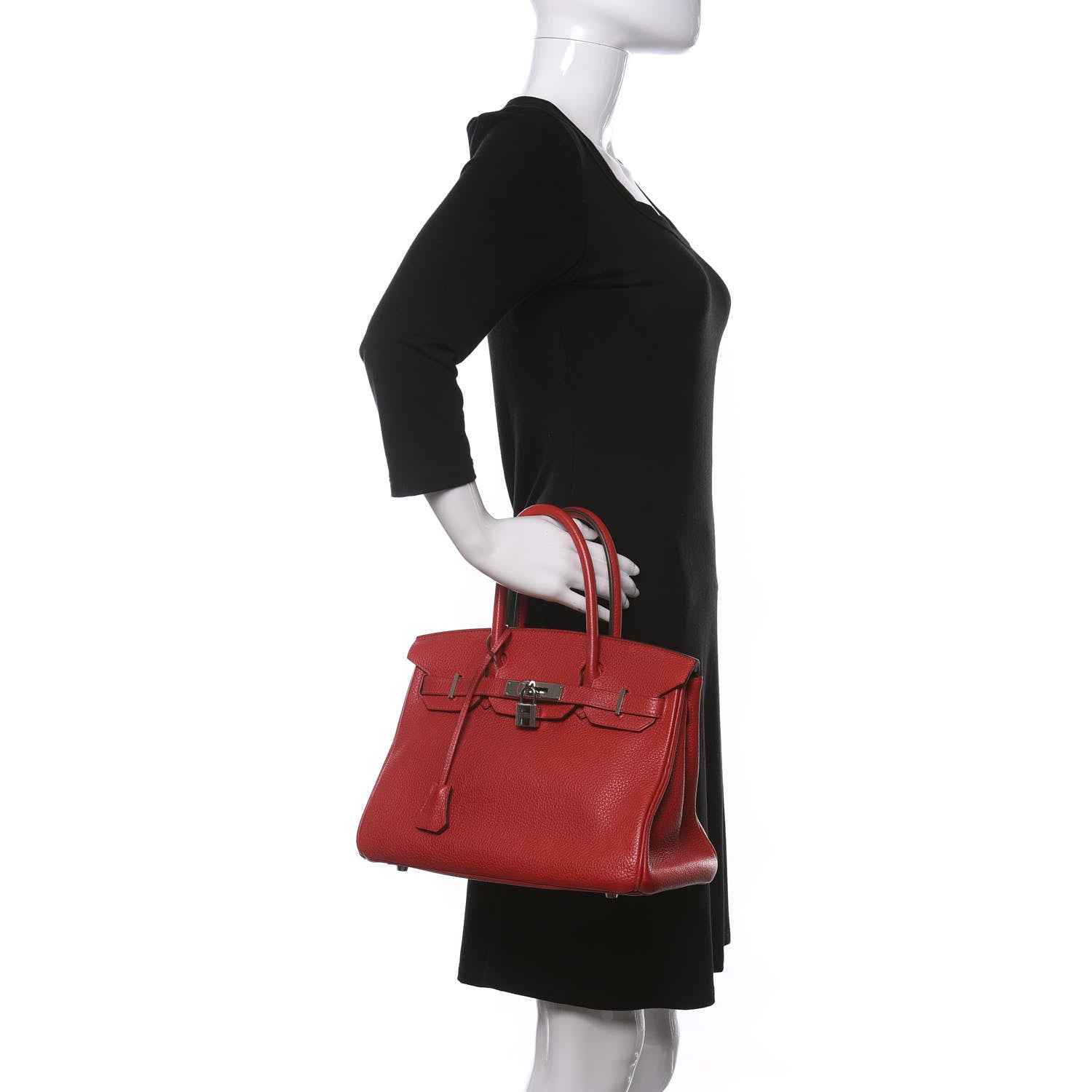 Hermes Taurillon Clemence Birkin 30 Rouge Casaque 2 of 15