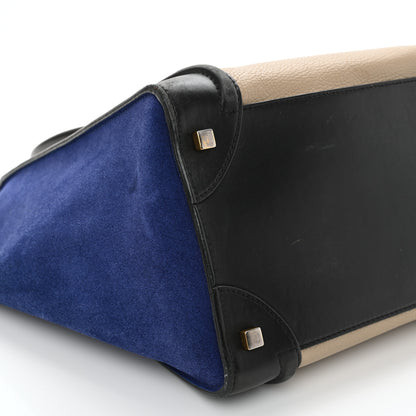 Celine Elephant Calfskin Suede Mini Tri-Color Luggage Sand 8 of 13