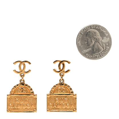 Chanel Metal CC Rue Cambon Drop Earrings Gold 2 of 5