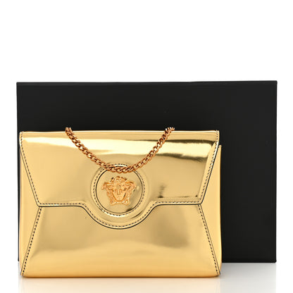 Versace Patent Metallic La Medusa Pouch On Chain Gold 12 of 12