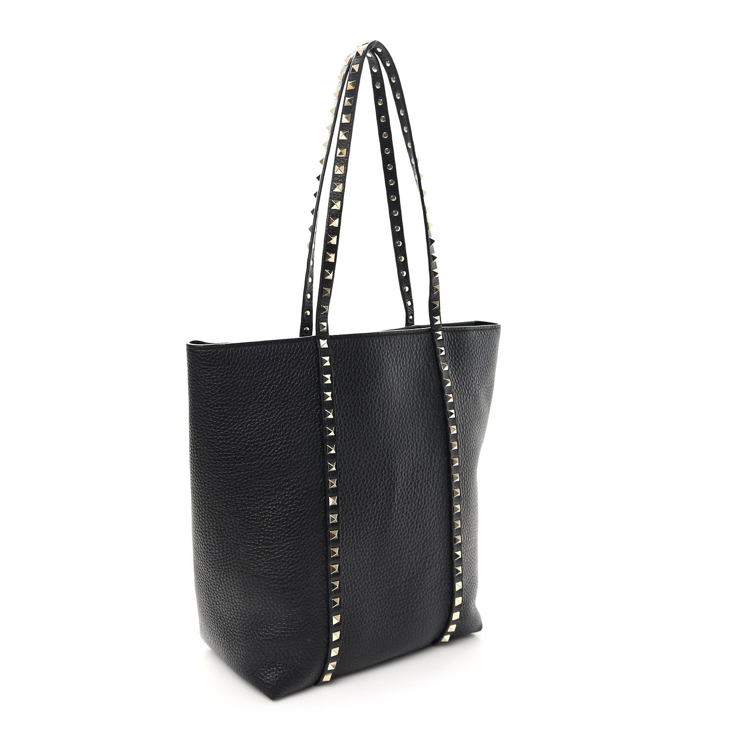 Valentino Garavani Grained Calfskin North South Rockstud Tote Black 4 of 10