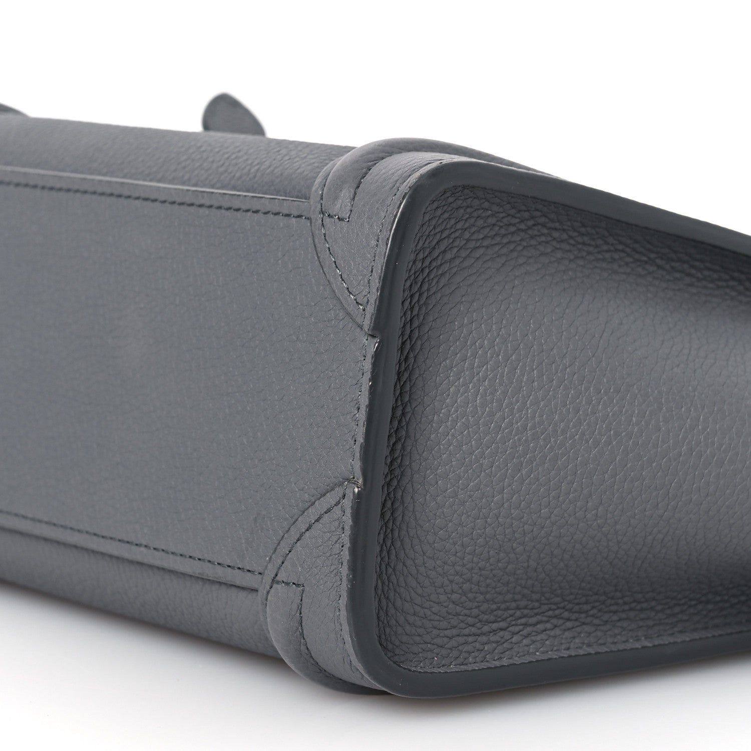 Celine Drummed Calfskin Nano Luggage Kohl 11 of 12
