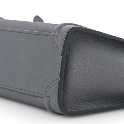 Celine Drummed Calfskin Nano Luggage Kohl 11 of 12
