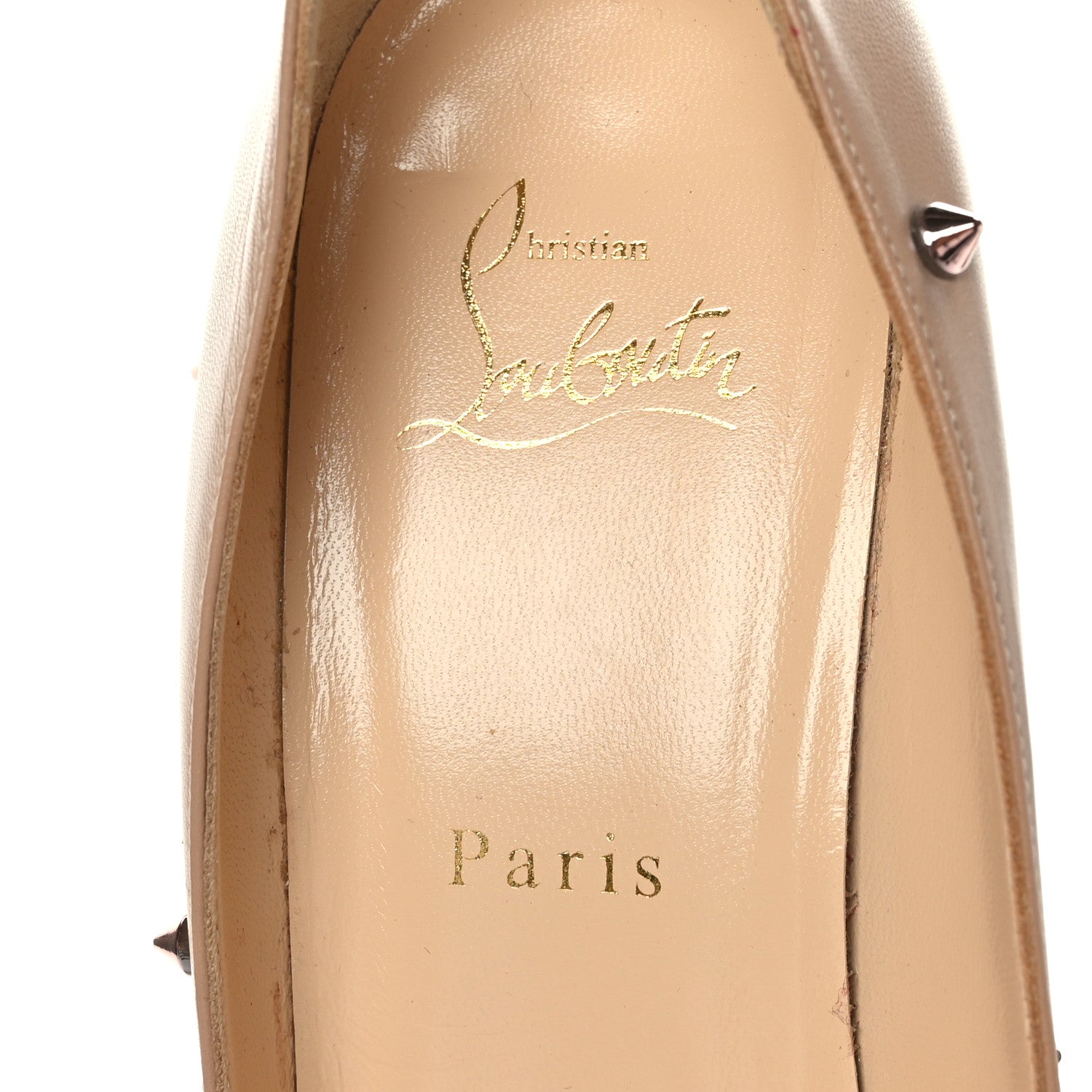 Christian Louboutin Kid Degraspike 70 Pumps 38.5 Nude Gold Rose 6 of 7