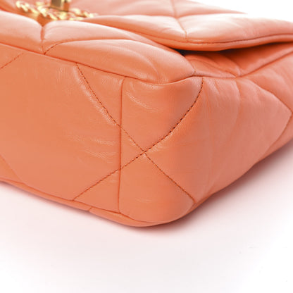 Chanel Goatskin Quilted Medium 19 Flap Orange 9 of 11