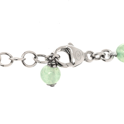 Chanel Crystal Jade CC Long Necklace Silver 4 of 5