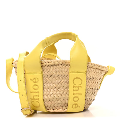 Chloe Raffia Smooth Calfskin Small Sense Basket Daffodil Yellow 1 of 9