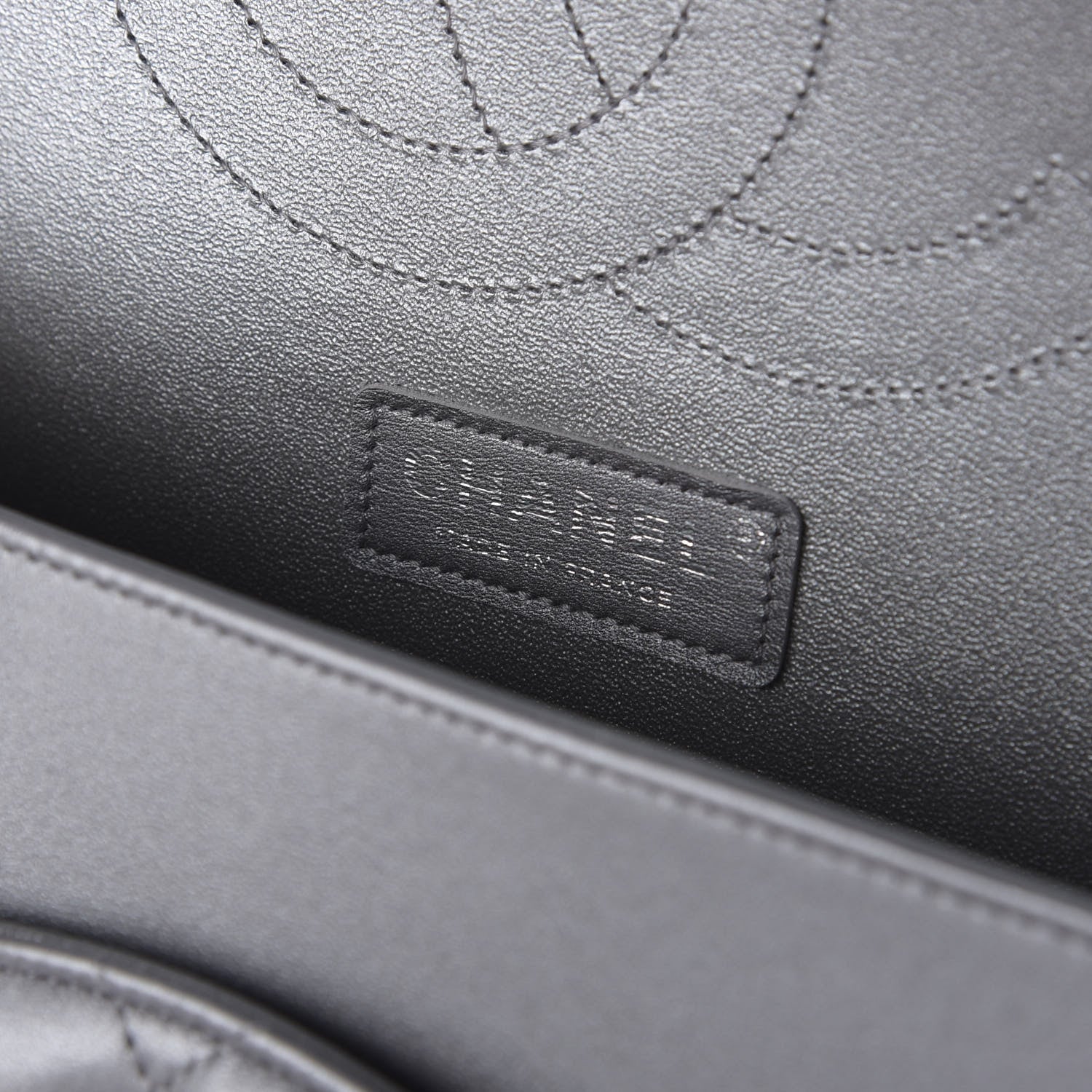 Chanel Metallic Lambskin Quilted Jumbo Double Flap Grey 7 of 9