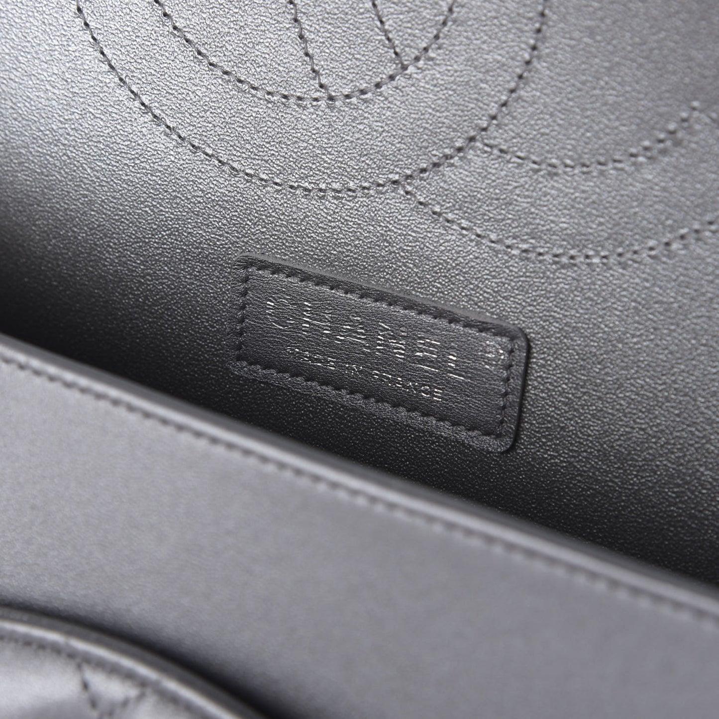 Metallic Lambskin Quilted Jumbo Double Flap Grey