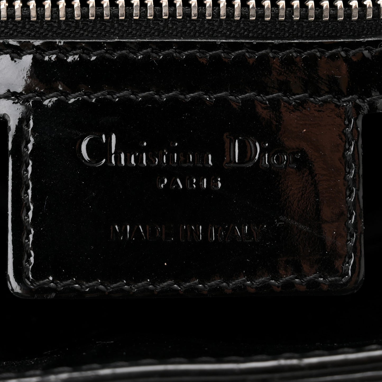 Patent Cannage Large Lady Dior Black