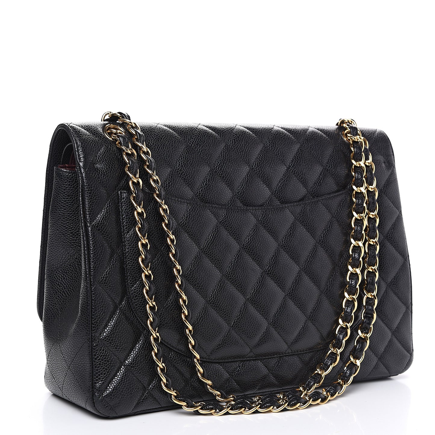 Caviar Quilted Maxi Double Flap Black