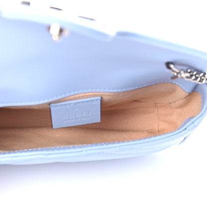 Gucci Calfskin Matelasse Super Mini GG Marmont Shoulder Bag Porcelain Light Blue 4 of 4