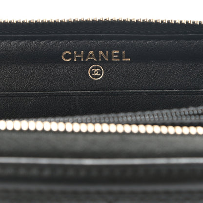 Chanel Caviar Quilted Medium Filigree Zip Around Wallet Black 6 of 9