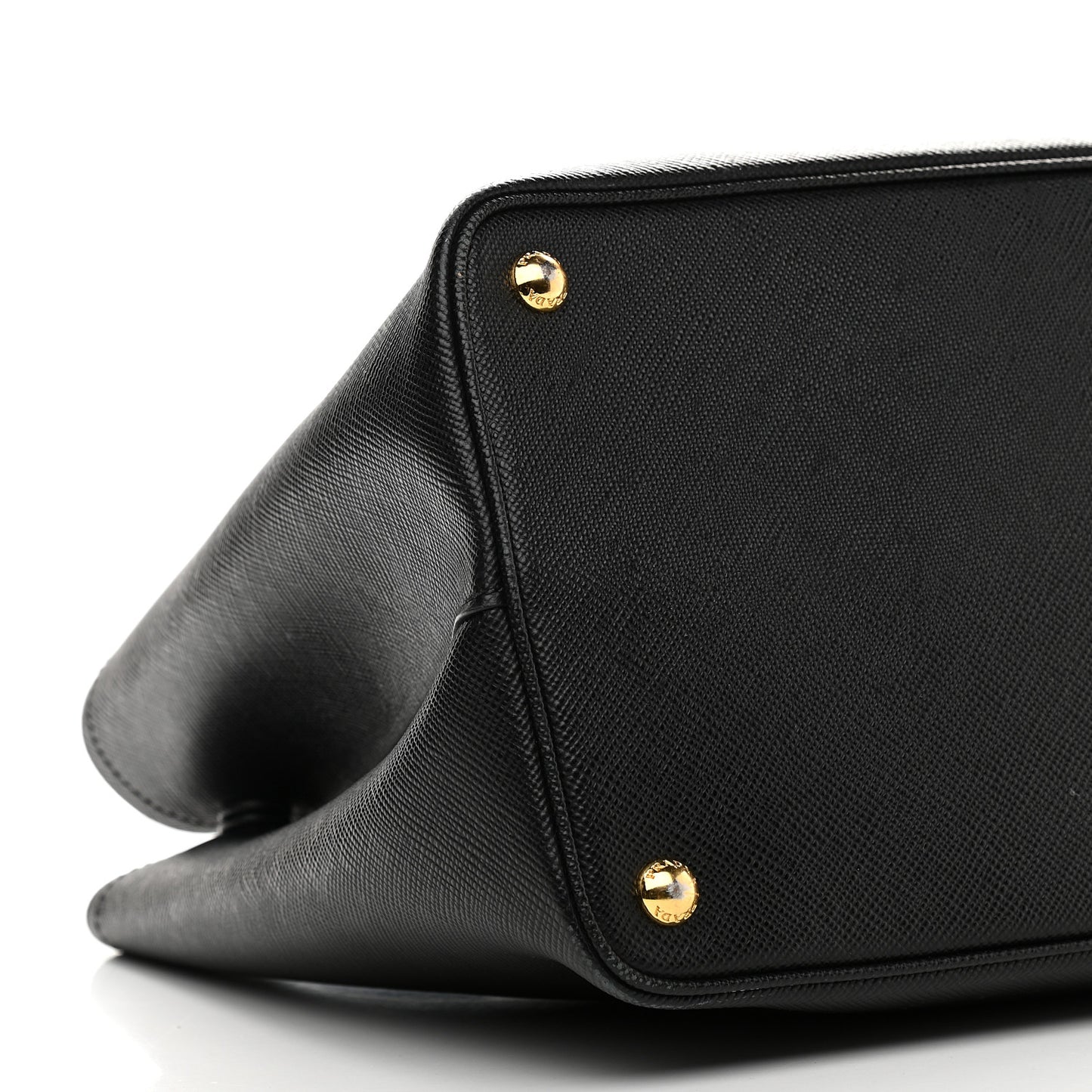 Saffiano Cuir Small Double Bag Black Fuoco