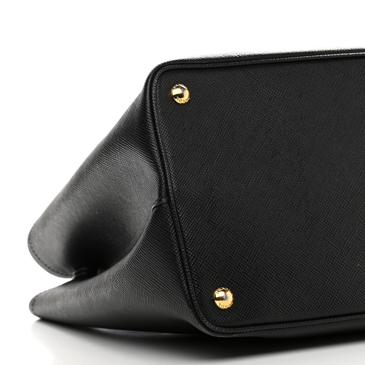 Prada Saffiano Cuir Small Double Bag Black Fuoco 9 of 10
