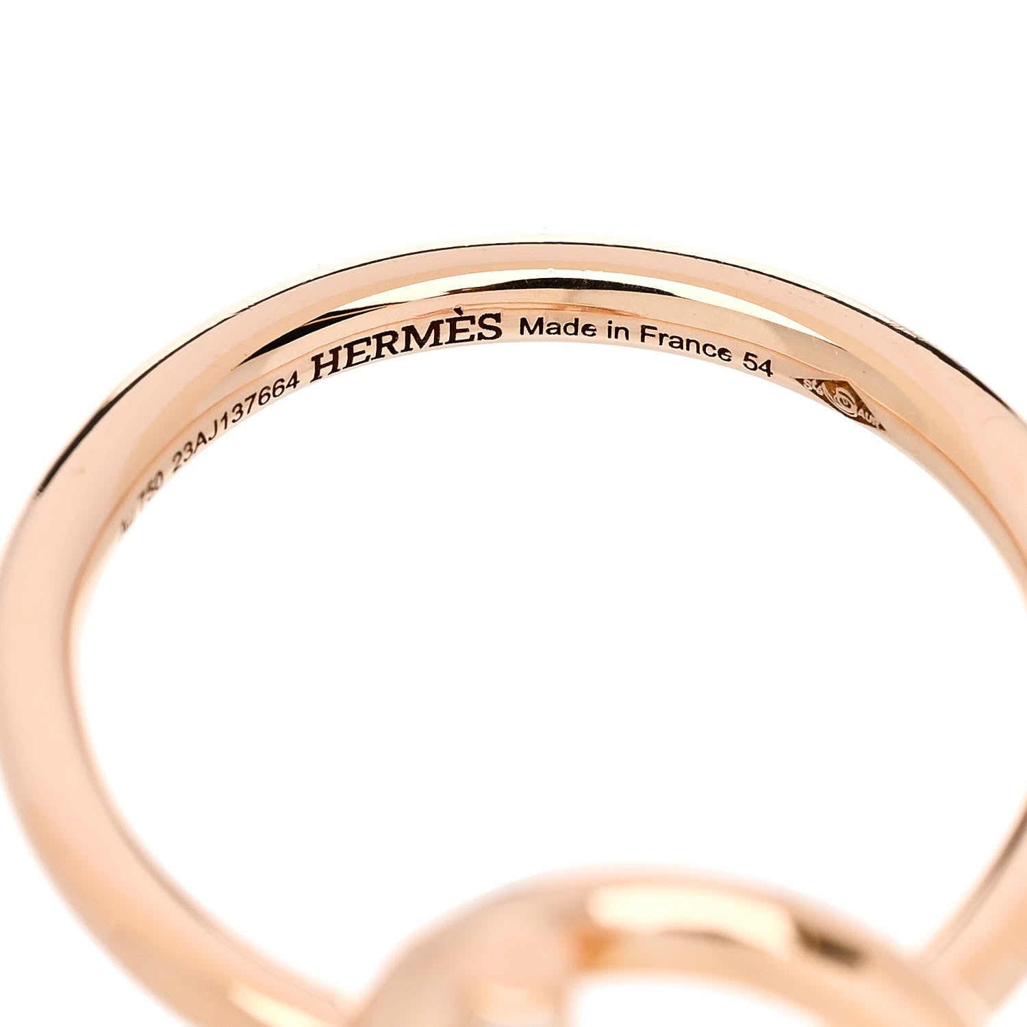 Hermes 18K Rose Gold Diamond PM Echappee Ring 54 7 5 of 6