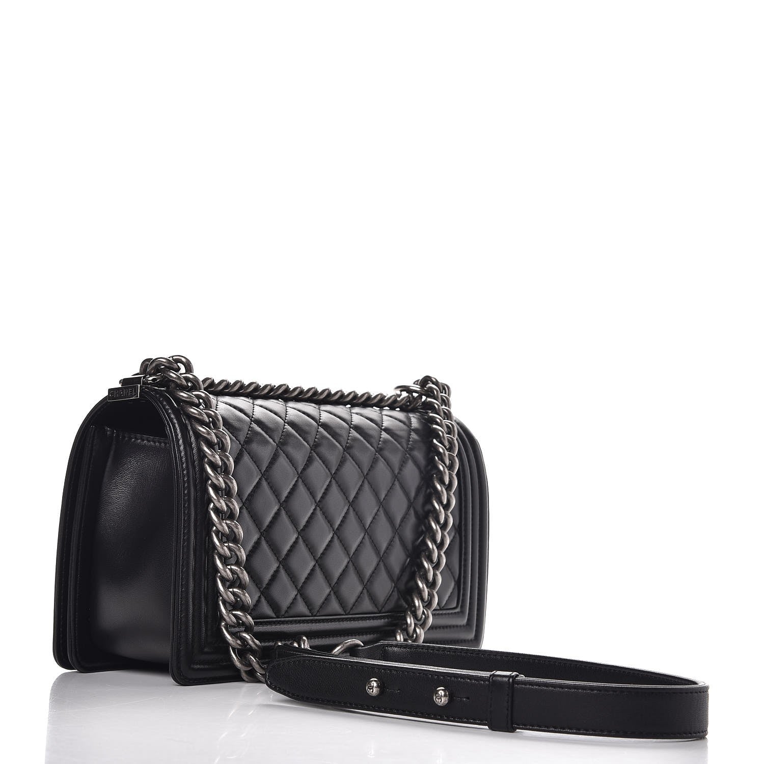 Chanel Lambskin Quilted Medium Boy Flap Black 3 of 8