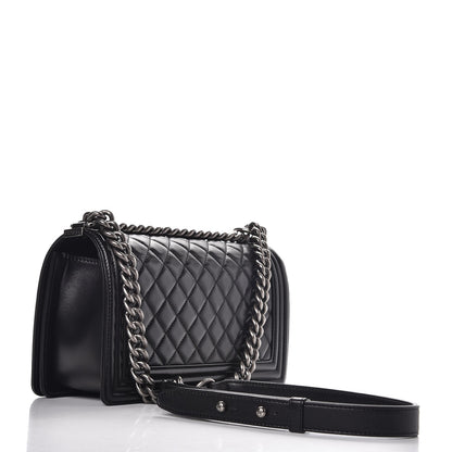 Chanel Lambskin Quilted Medium Boy Flap Black 3 of 8