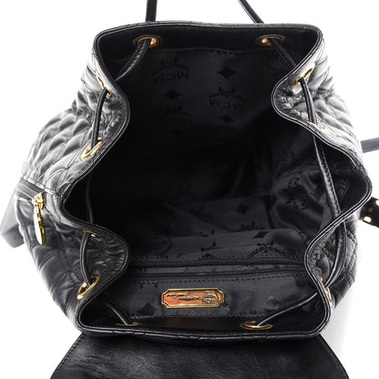 MCM Calfskin Quilted Studded Backpack Black 4 of 8