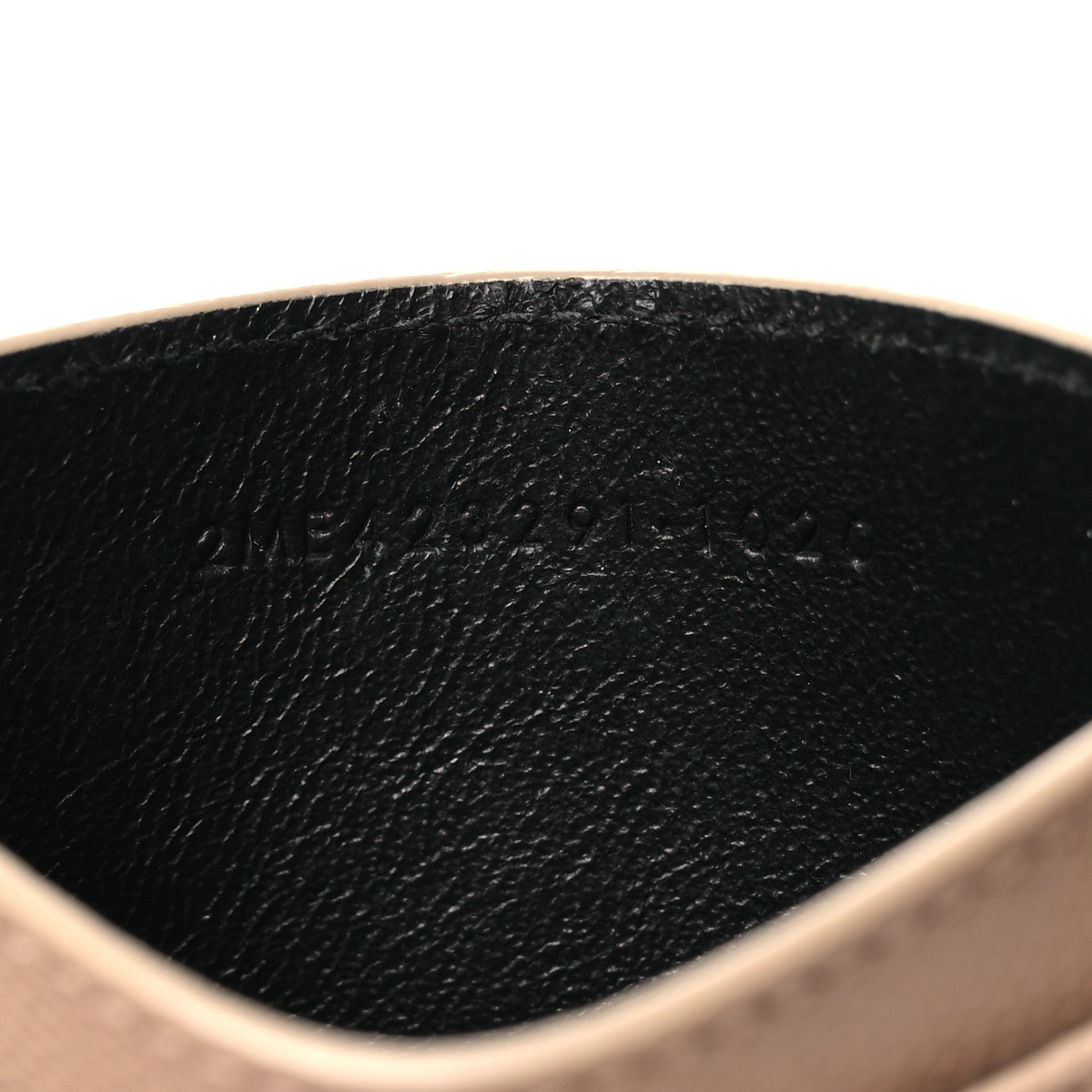 Saint Laurent Grain De Poudre Matelasse Chevron Monogram Credit Card Case Dark Beige 7 of 9