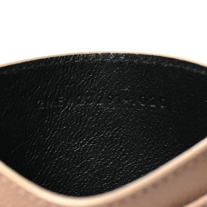 Saint Laurent Grain De Poudre Matelasse Chevron Monogram Credit Card Case Dark Beige 7 of 9