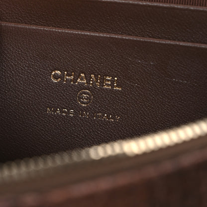 Chanel Braided Raffia Quilted Top Handle Slim Vanity With Chain Brown 6 of 11