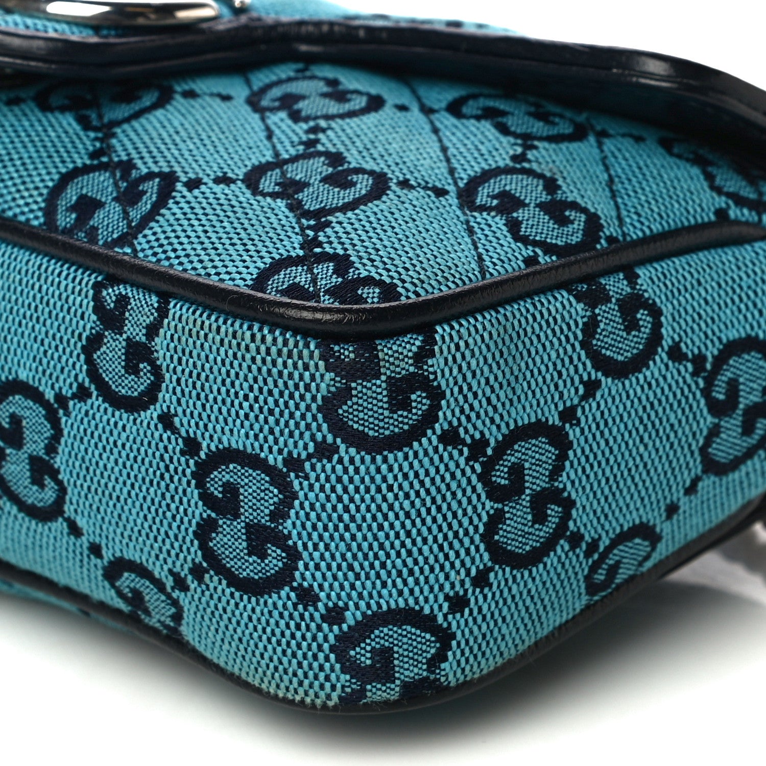 Gucci Monogram Multicolor Matelasse Diagonal Super Mini GG Marmont Shoulder Bag Light Blue 10 of 11