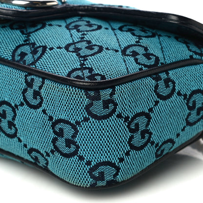 Gucci Monogram Multicolor Matelasse Diagonal Super Mini GG Marmont Shoulder Bag Light Blue 10 of 11