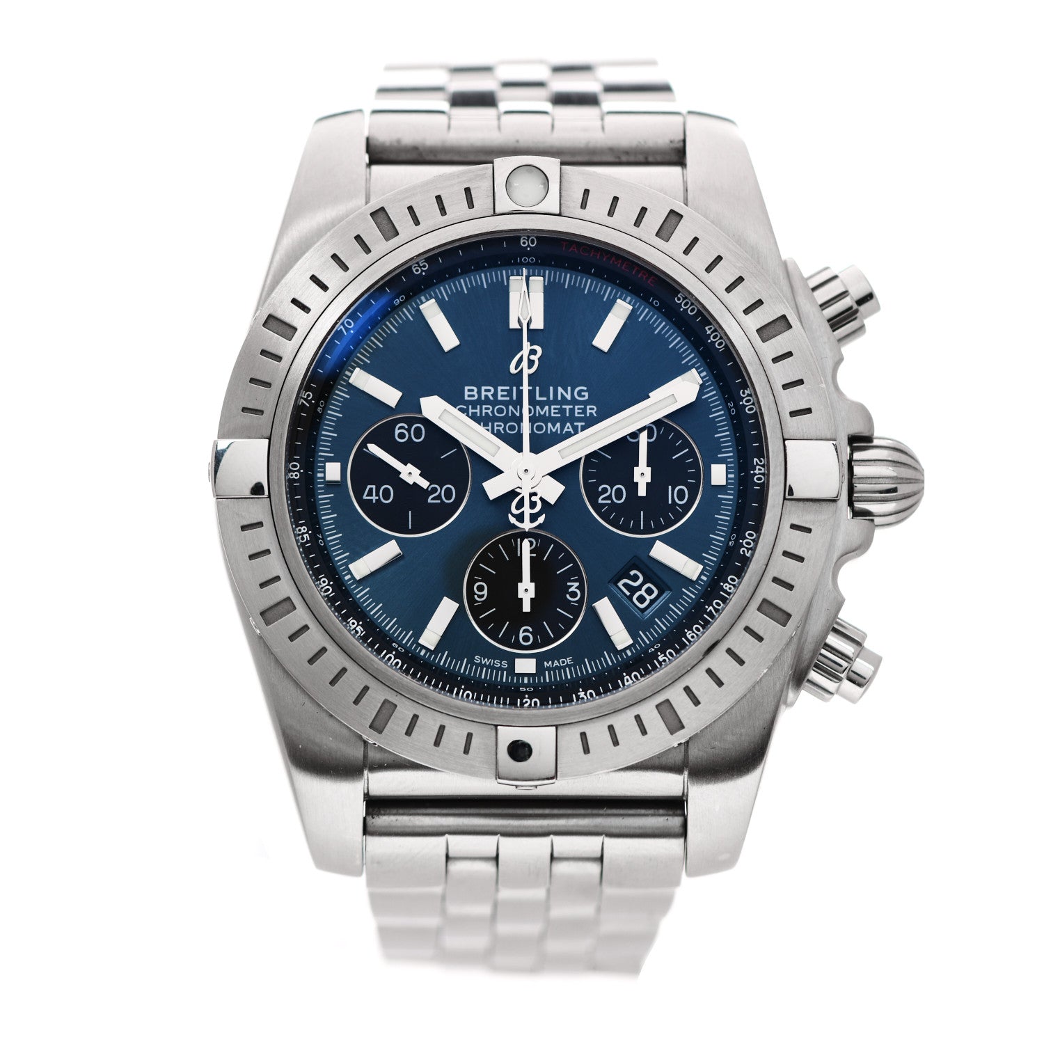 Breitling Stainless Steel 44mm Chronomat B01 Automatic Watch Blue AB0115 1 of 5