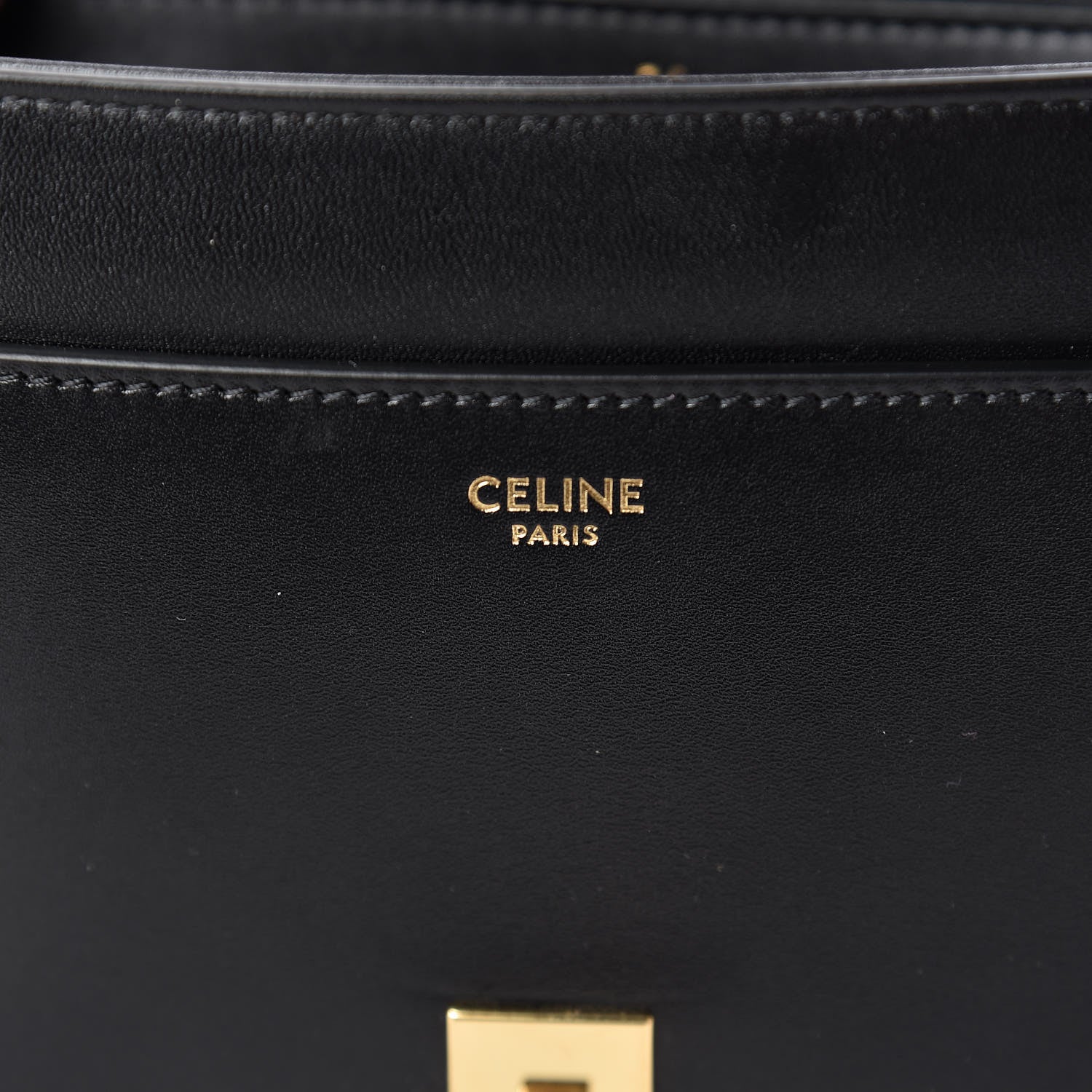 Celine Satinated Calfskin Medium 16 Top Handle Bag Black 7 of 13
