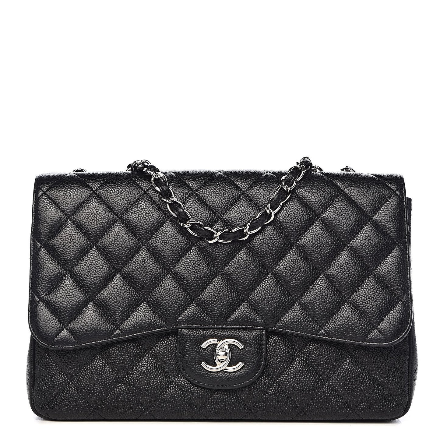 Caviar Quilted Jumbo Single Flap Black
