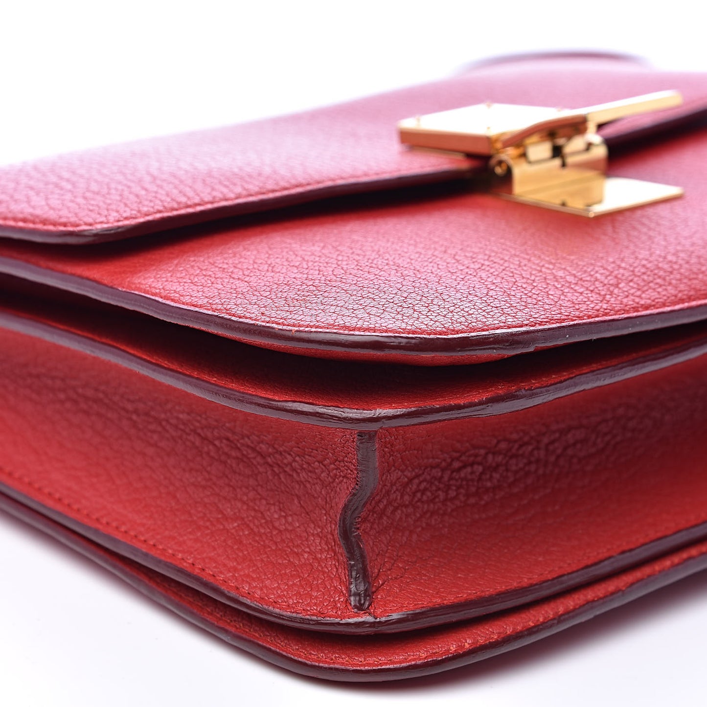 Goatskin Medium Classic Box Flap Bag Carmin