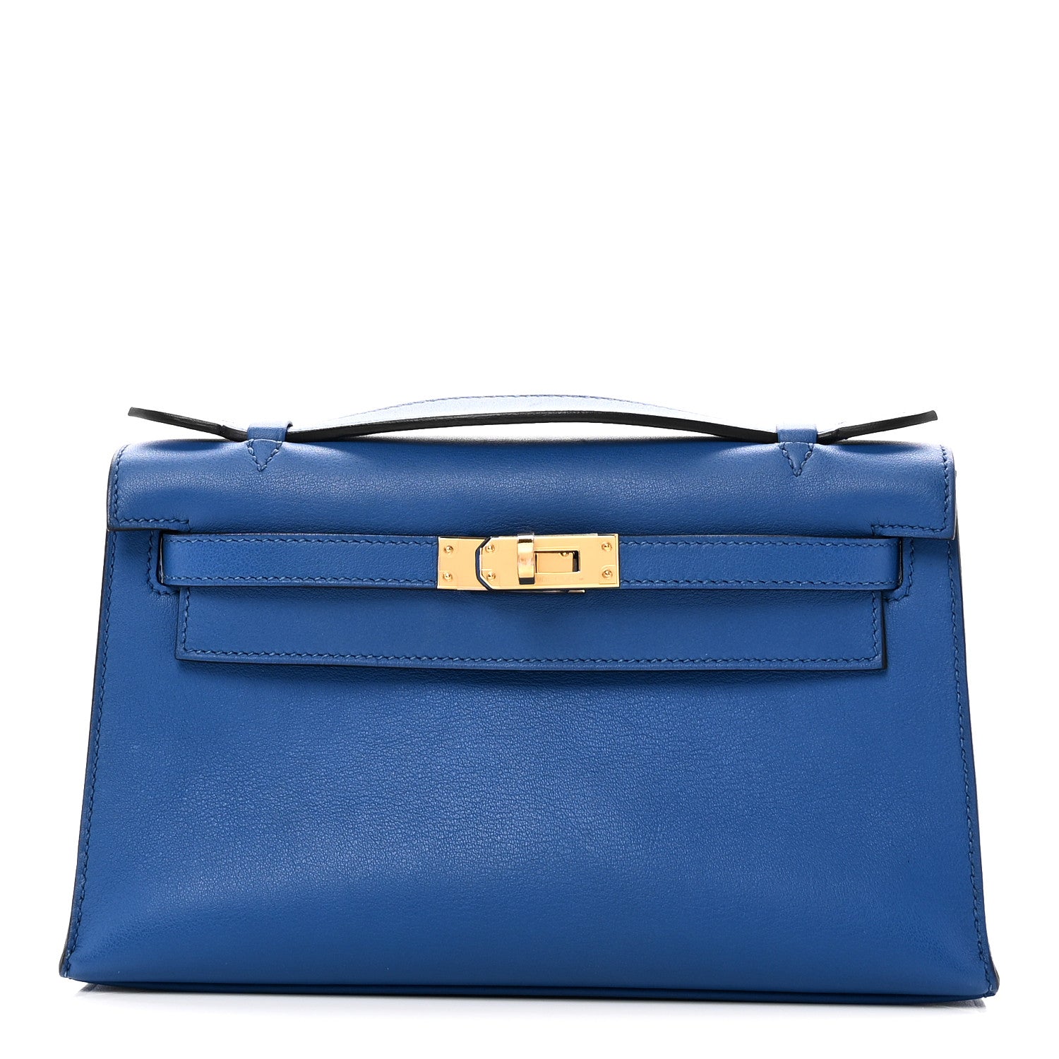 Hermes Swift Kelly Pochette Clutch Bleu France 1 of 11