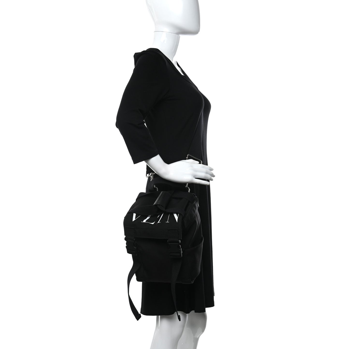 Canvas VLTN Print Crossbody Black