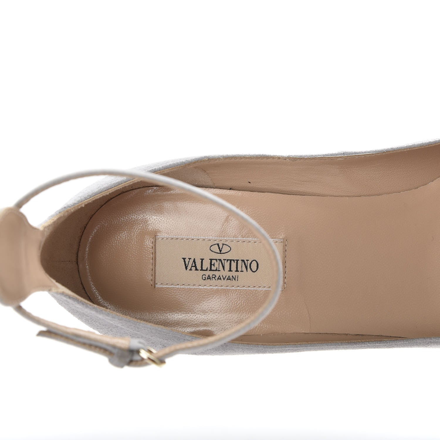 Valentino Garavani Suede Tan-Go Mary Jane 60mm Pumps 38.5 Pastel Grey 9 of 10
