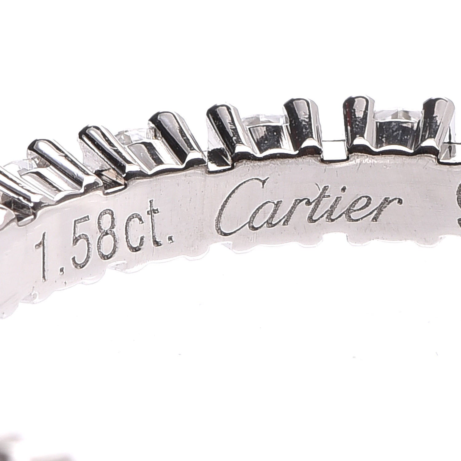 Cartier Platinum Diamond 1.58ct Eternity Ring 56 7.25 5 of 9