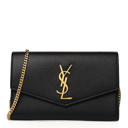 Saint Laurent Grain De Poudre Uptown Chain Wallet Black 3 of 11