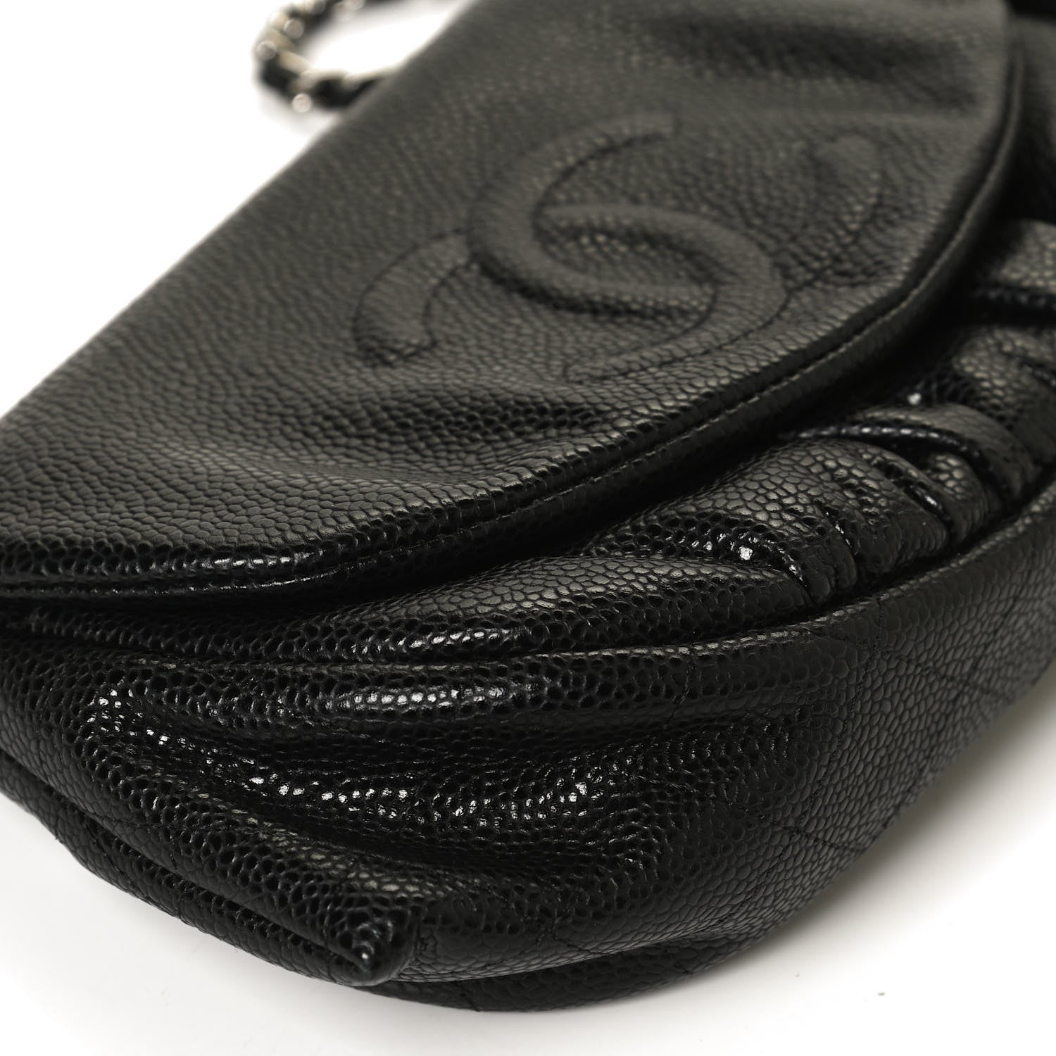 Chanel Caviar Half Moon Wallet On Chain WOC Black 13 of 13