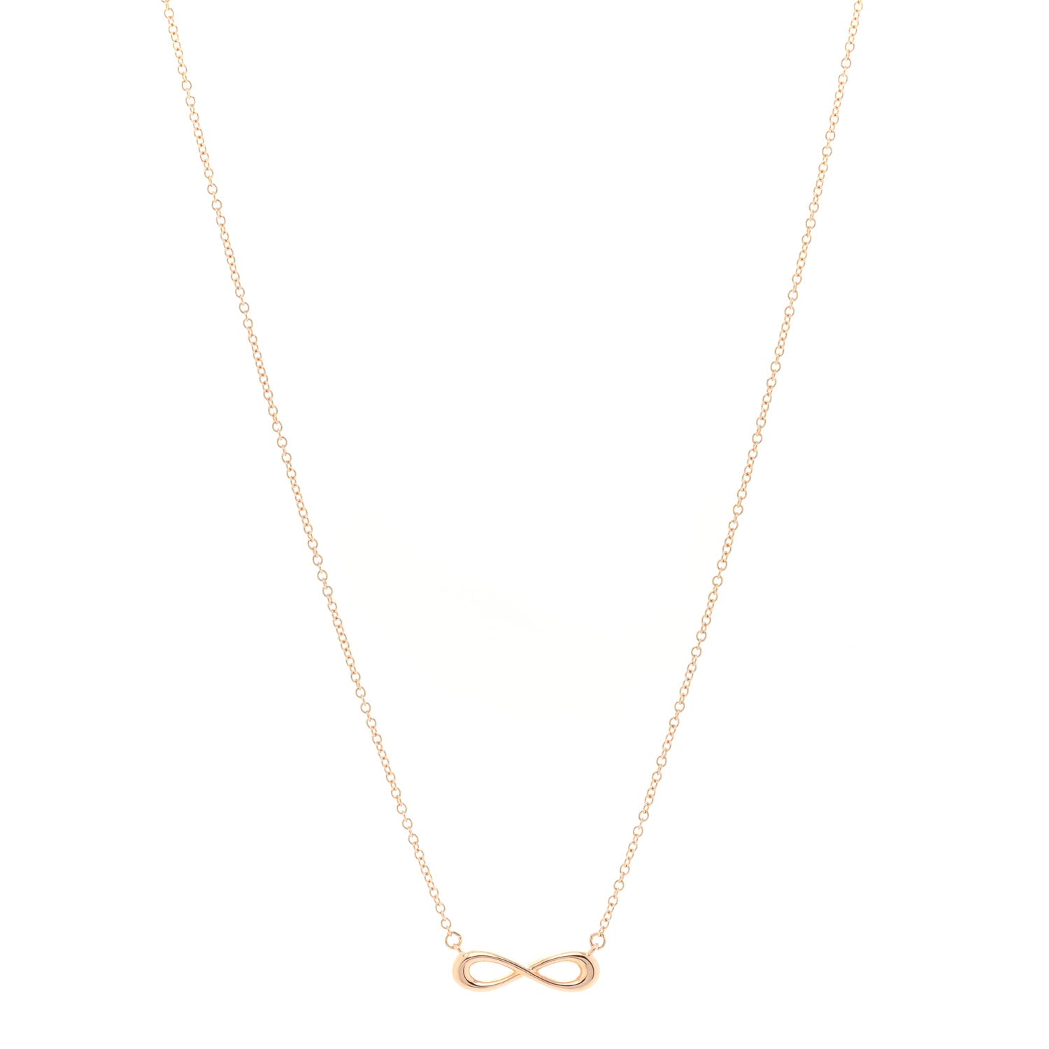 Tiffany 18K Rose Gold Infinity Pendant Necklace 1 of 3