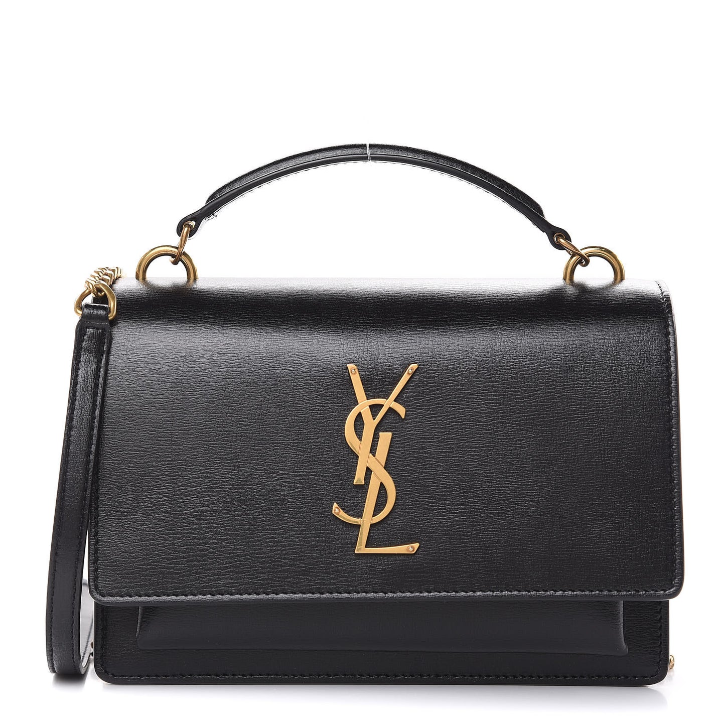Calfskin Monogram Sunset Chain Wallet Black